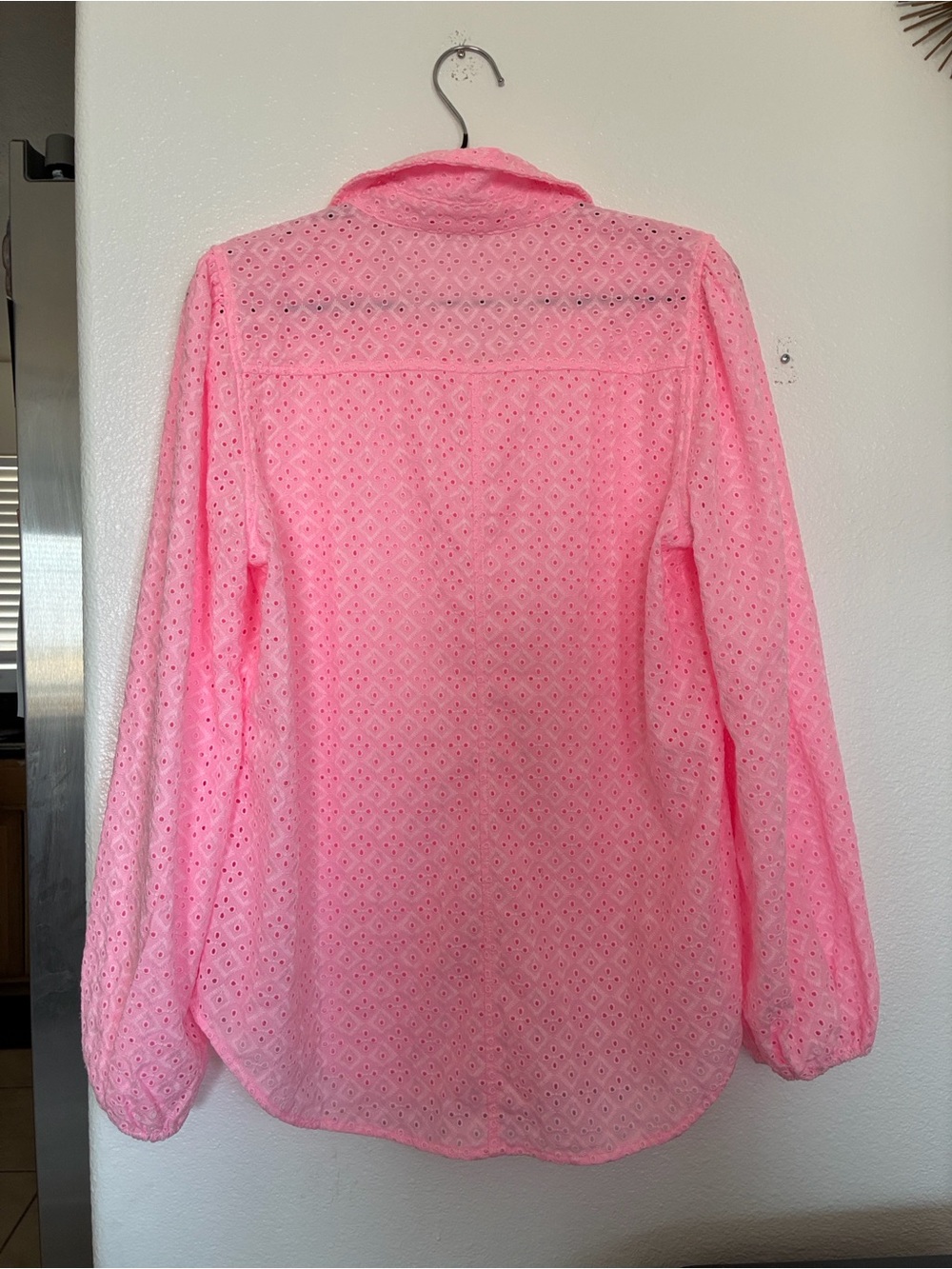 Lilly Pulitzer Sea Breeze Eyelet Button Down Top - Pink - Picture 6 of 7